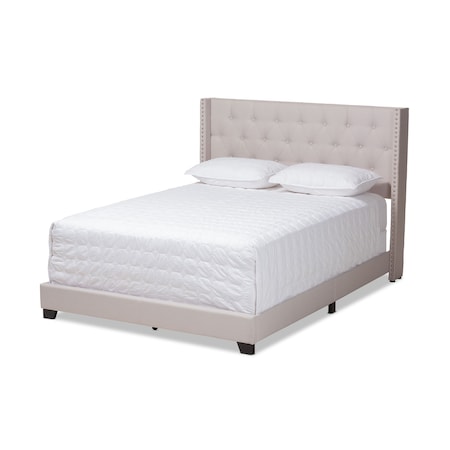 Brady Modern Beige Upholstered King Size Bed